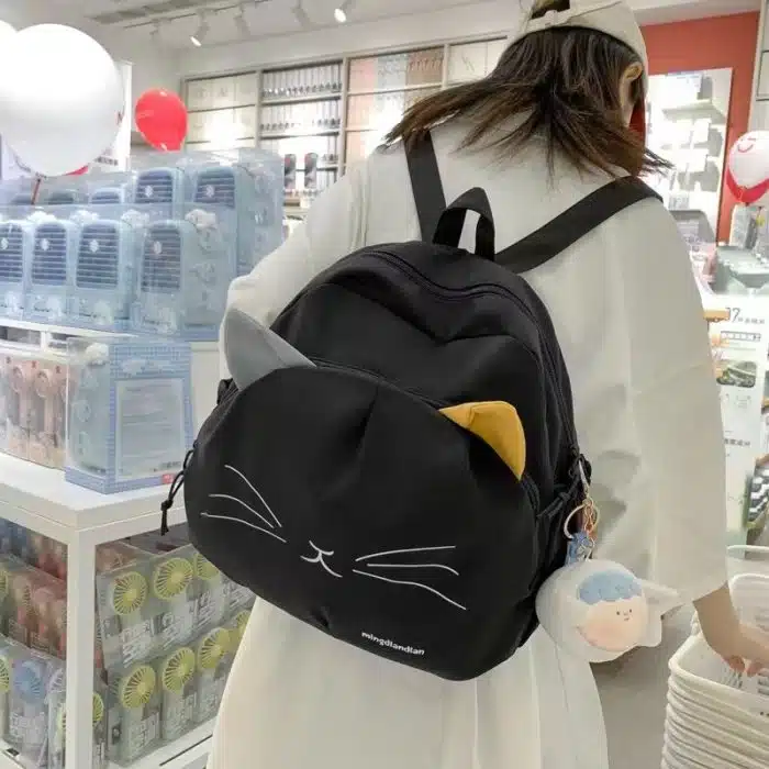 Cute Cat Ears Backpack with Adorable Charm - Kawaii Design