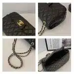 Luxury Black Quilted Leather Handbag with Gold Chain Strap