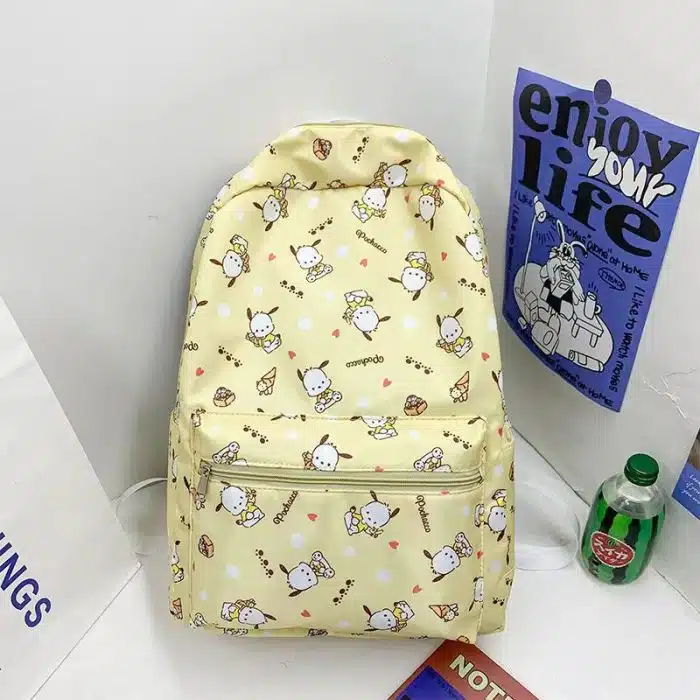 Cute Yellow Cartoon Print Backpack - Fun and Stylish for Everyday Use