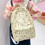 Cute Yellow Cartoon Print Backpack - Fun and Stylish for Everyday Use