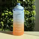 Motivational Water Bottle with Time Marker and Leak-Proof Flip Top