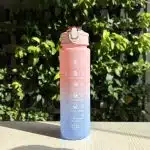 Motivational Water Bottle with Time Marker and Leak-Proof Flip Top