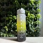 Motivational Water Bottle with Time Marker and Leak-Proof Flip Top