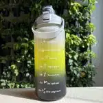 Motivational Water Bottle with Time Marker and Leak-Proof Flip Top