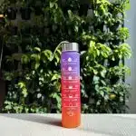 Motivational Water Bottle with Time Marker and Leak-Proof Flip Top