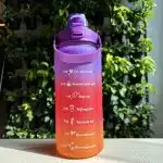 Motivational Water Bottle with Time Marker and Leak-Proof Flip Top