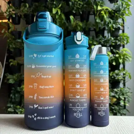 Motivational Water Bottle with Time Marker and Leak-Proof Flip Top