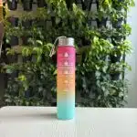 Motivational Water Bottle with Time Marker and Leak-Proof Flip Top