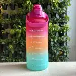 Motivational Water Bottle with Time Marker and Leak-Proof Flip Top