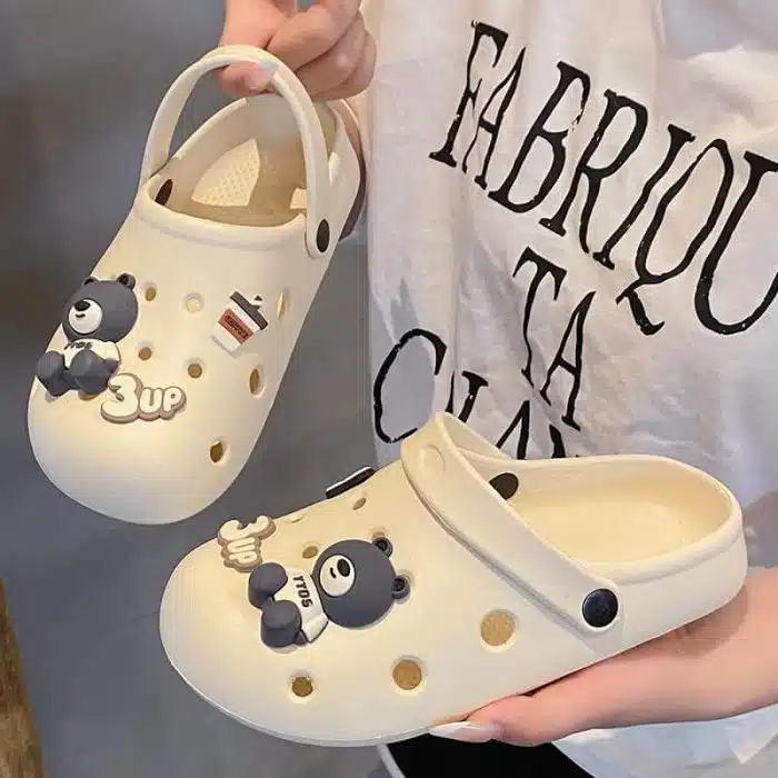 Adorable Bear-Themed Clogs – Fun & Comfy Slip-On Sandals for Women