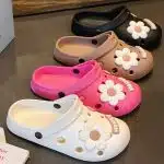 Flower-Themed Clogs – Lightweight Slip-On Sandals with Floral Design