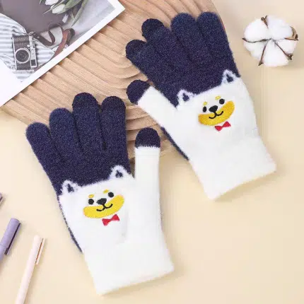 Adorable Dog Woolen Gloves