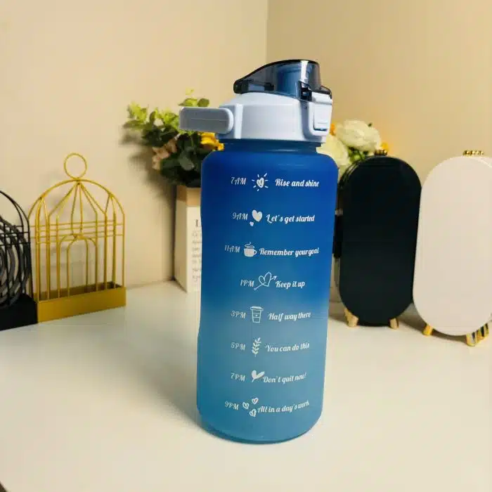 Blue Gradient Motivational Water Bottle