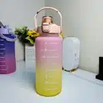 Pink-Yellow Gradient Motivational Water Bottle