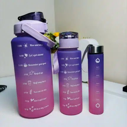 Purple-Pink Gradient Motivational Water Bottle