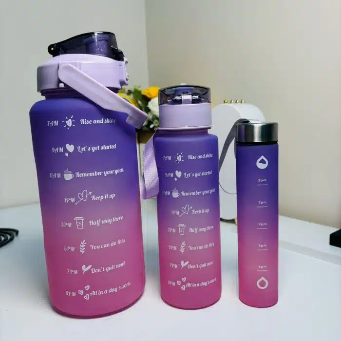 Purple-Pink Gradient Motivational Water Bottle